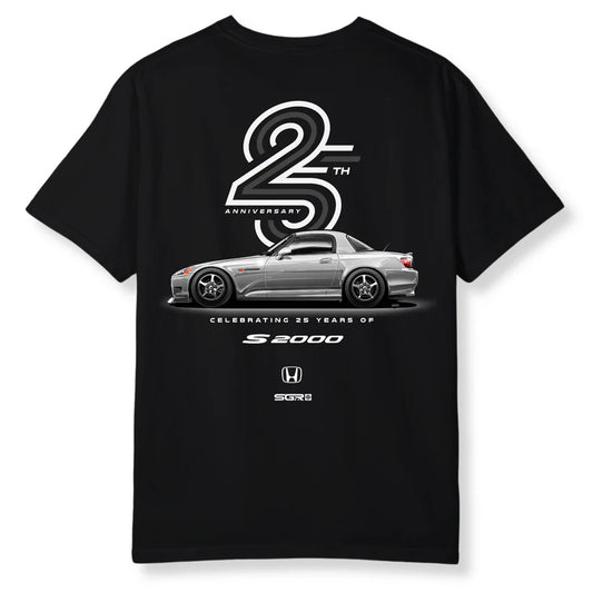 Honda S2000 25th Anniversary Short Sleeve T-Shirt BLACK