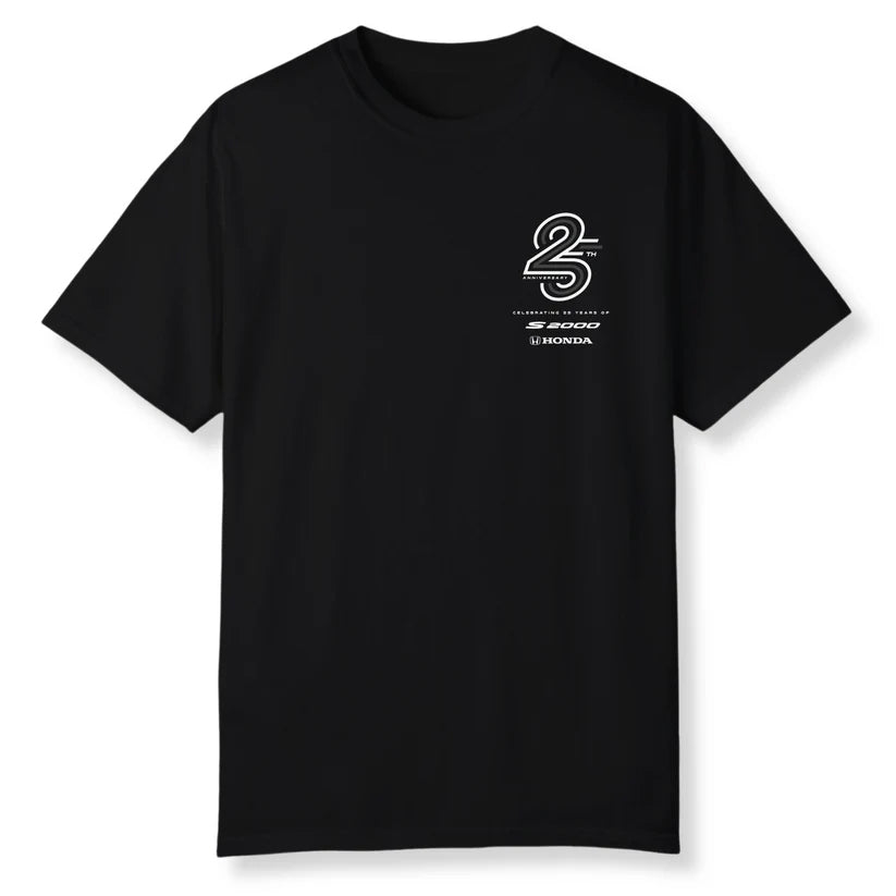 Honda S2000 25th Anniversary Short Sleeve T-Shirt BLACK